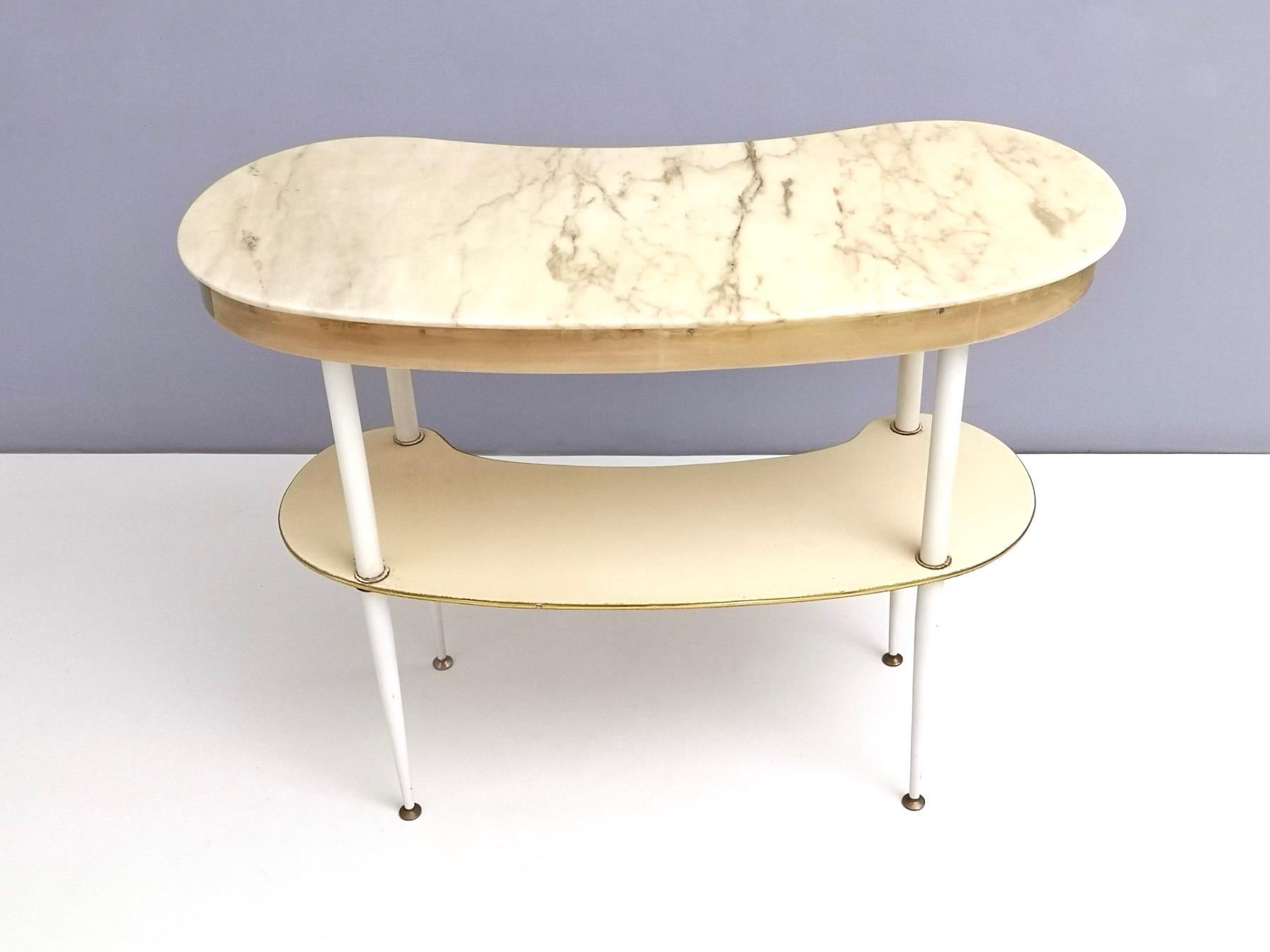 Mid-20th Century  Vanity Table / Console Table with Portuguese Pink Marble Top, Italy, 1950s 