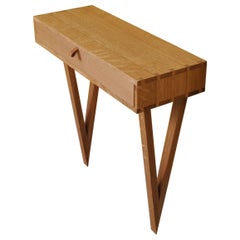 Modernist Vanity Table, Handcrafted English Oak