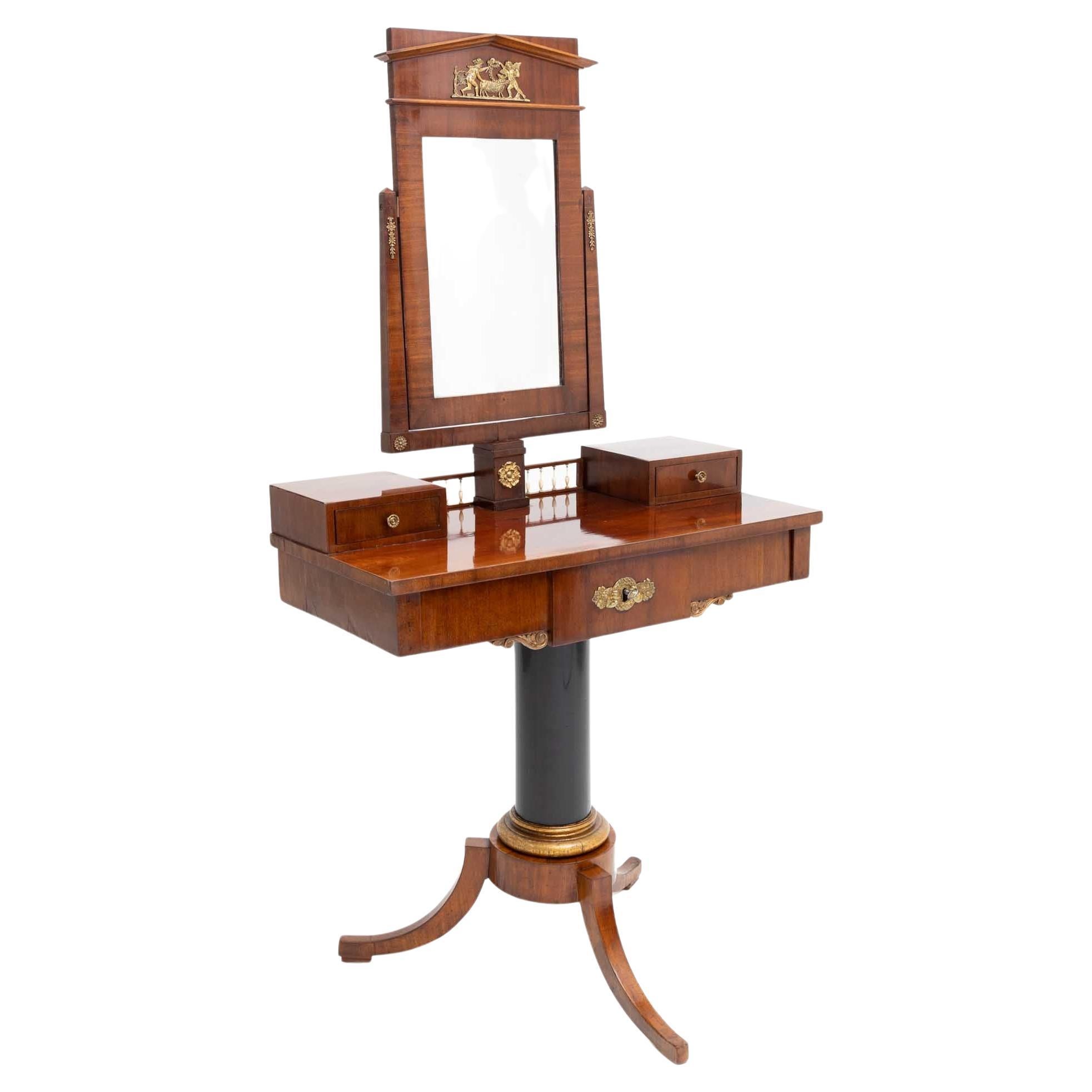 Vanity Table in Mahogany, Probably Denmark, circa 1830 For Sale