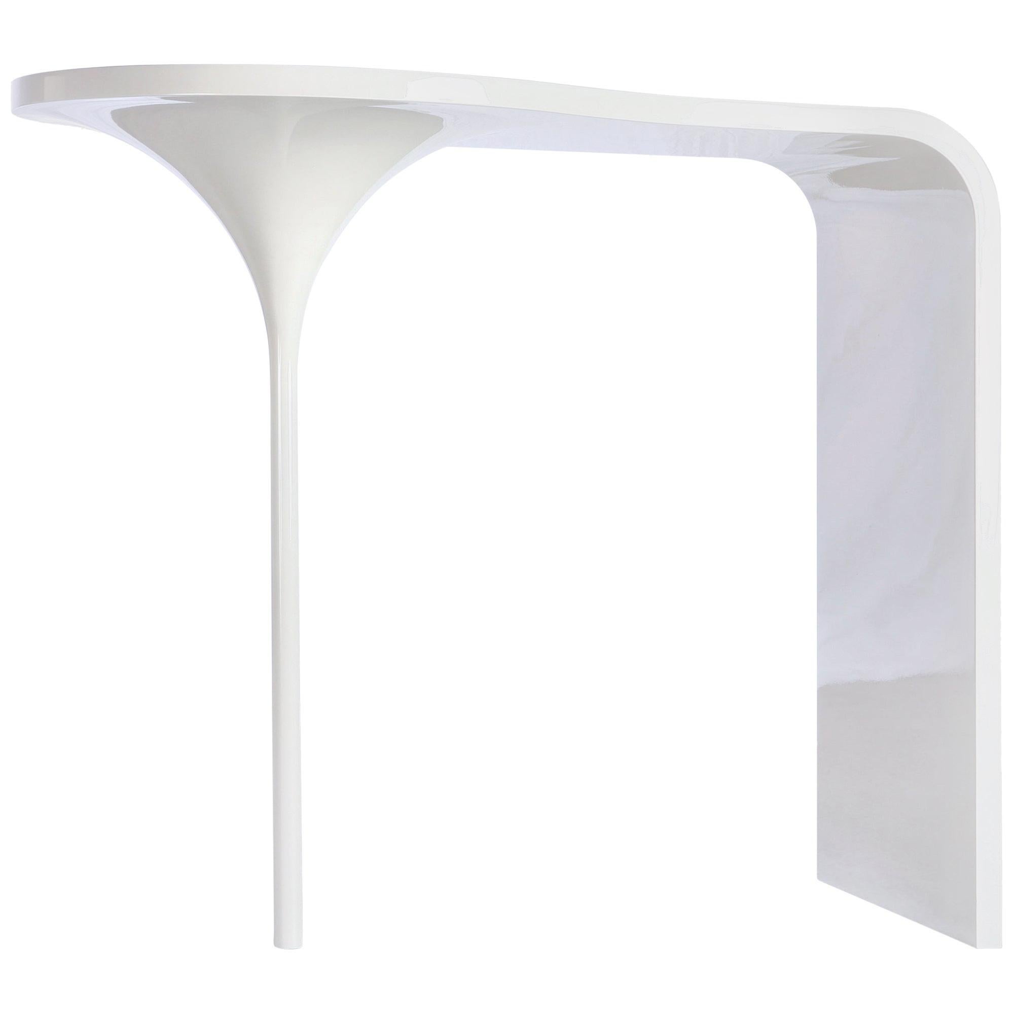 Vanity Table in Powder Coated Wood with Integrated Bowl, Desk or Entry Table For Sale