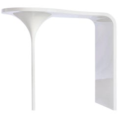 Vanity Table in Powder Coated Wood with Integrated Bowl, Desk or Entry Table