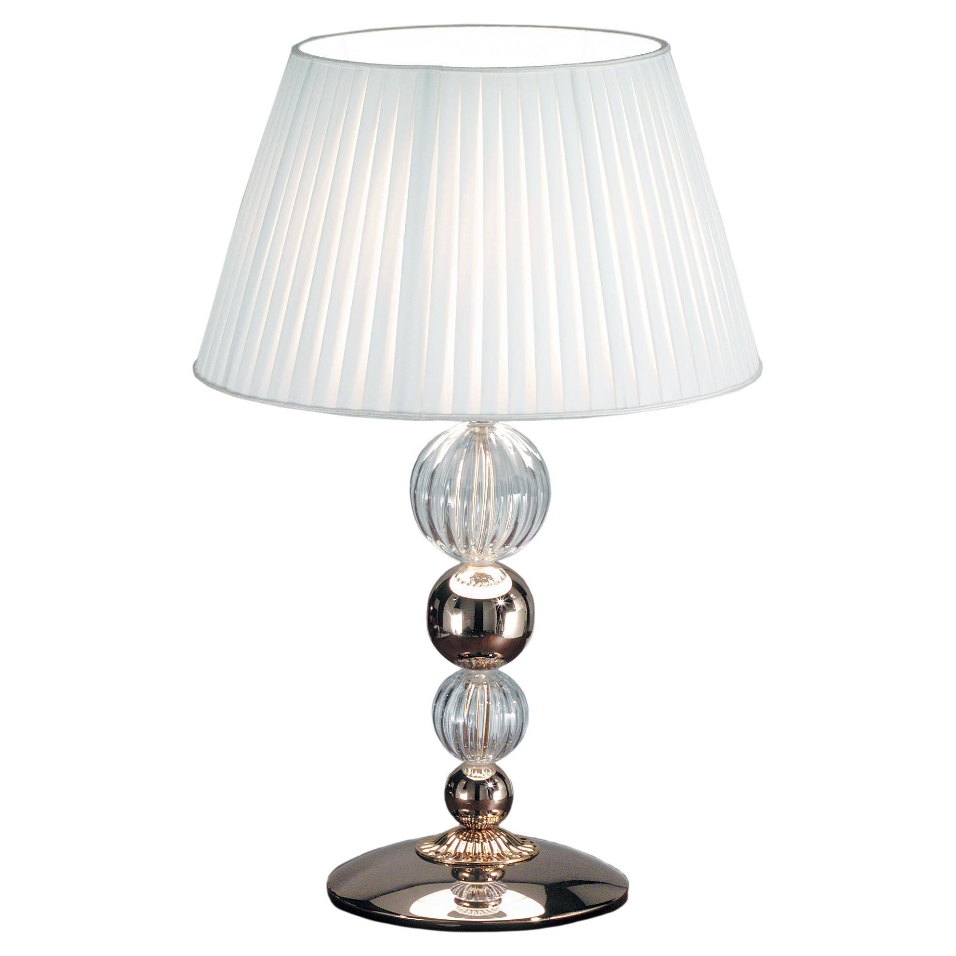 Lampe de chevet avec sphères en verre de Murano et métal