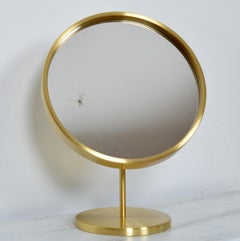 Miroir de toilette / de table en laiton Produit par Glasmäster à Markaryd, Suède Années 1970