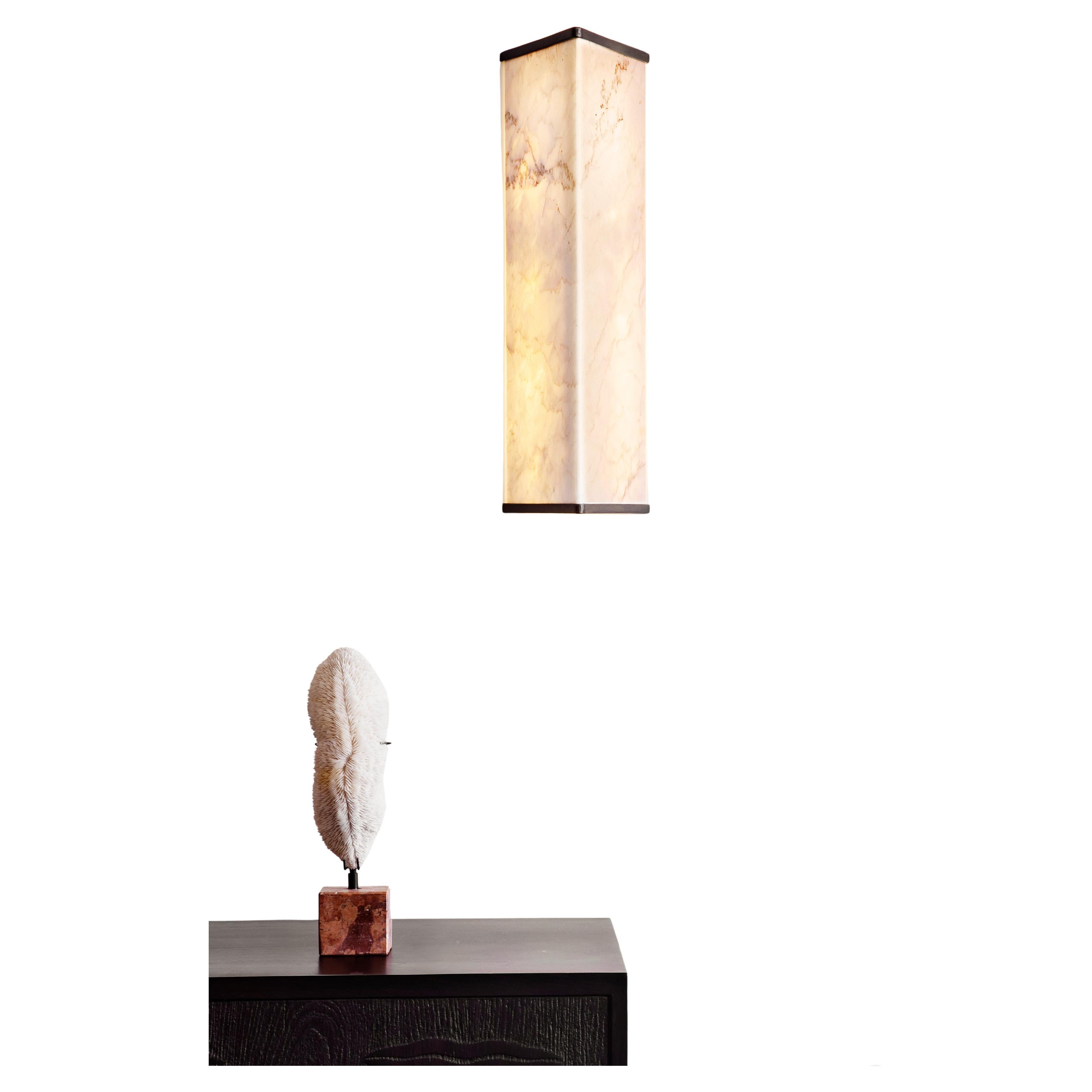 'Vanity' Wall-Light by on.Entropy, in Seamless White Marble and Bronze For Sale