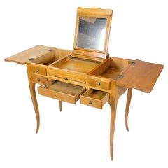 Vanity With Bulit In Drawers & Mirror Made In Light Mahogany From 1920s