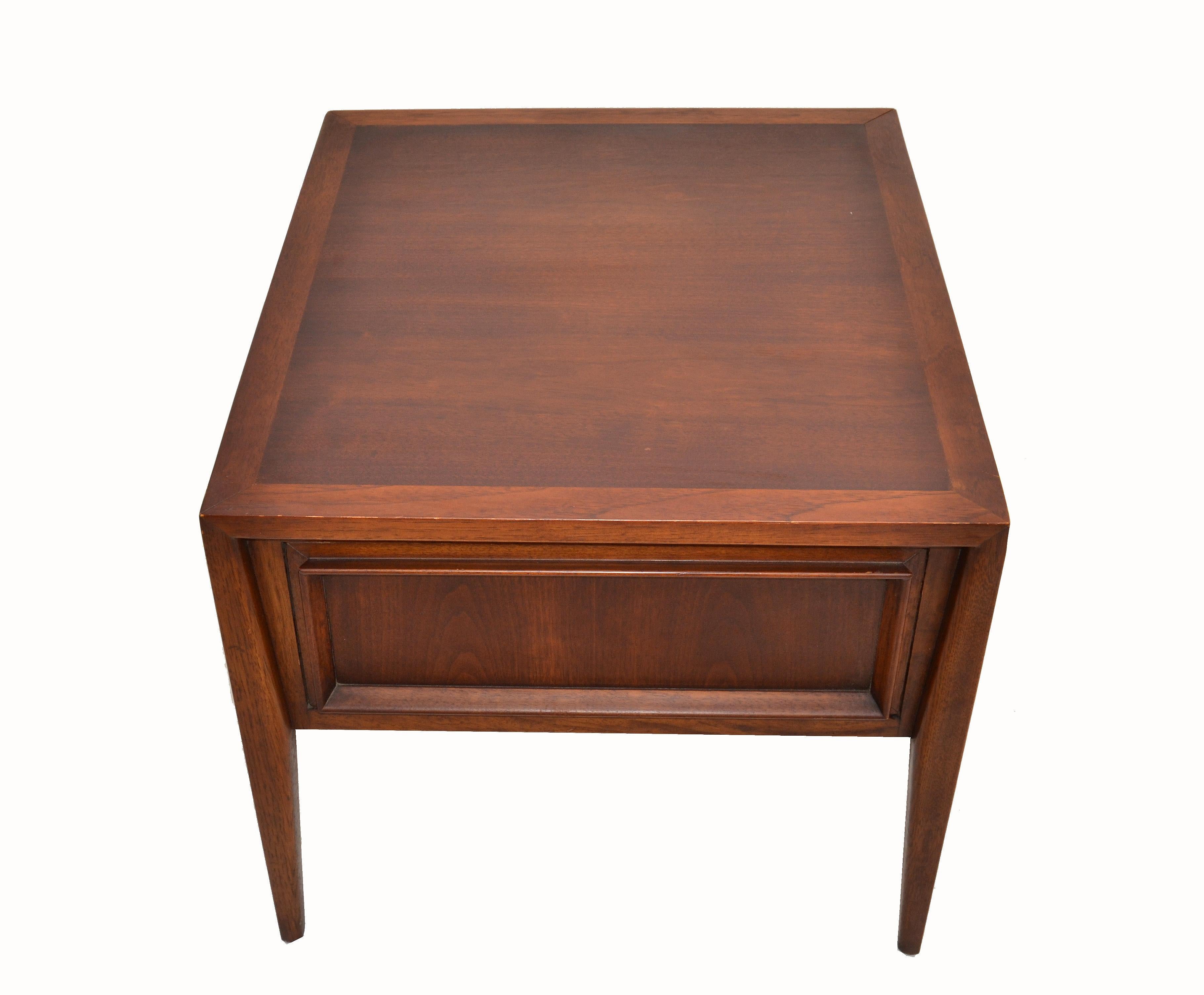 Vanleigh Walnut Night Stand, Bedside Tables American Mid-Century Modern, Pair 3