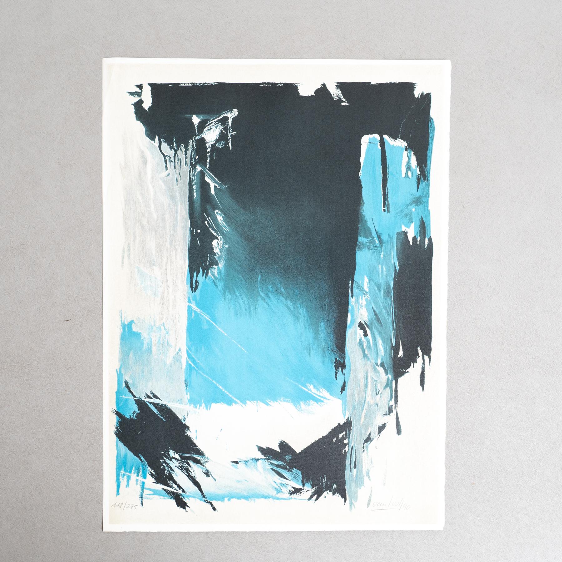 Vanlool Farb-Abstrakte Lithografie auf Papier, 1990

Limitierte Auflage, mit Bleistift nummeriert und mit Bleistift signiert.

In gutem Originalzustand.

