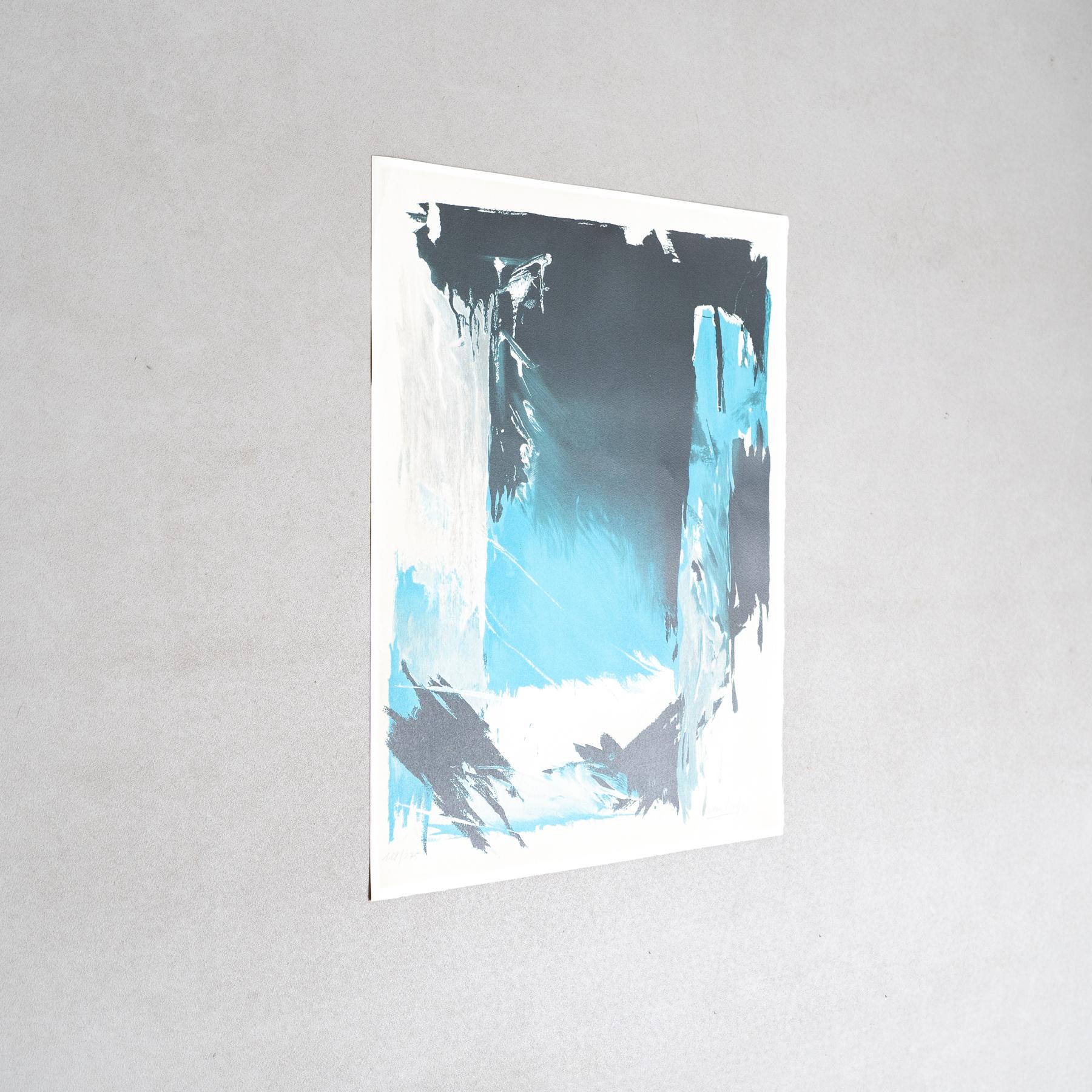 Vanlool Farb-Abstrakte Lithografie auf Papier, 1990 (Moderne der Mitte des Jahrhunderts) im Angebot