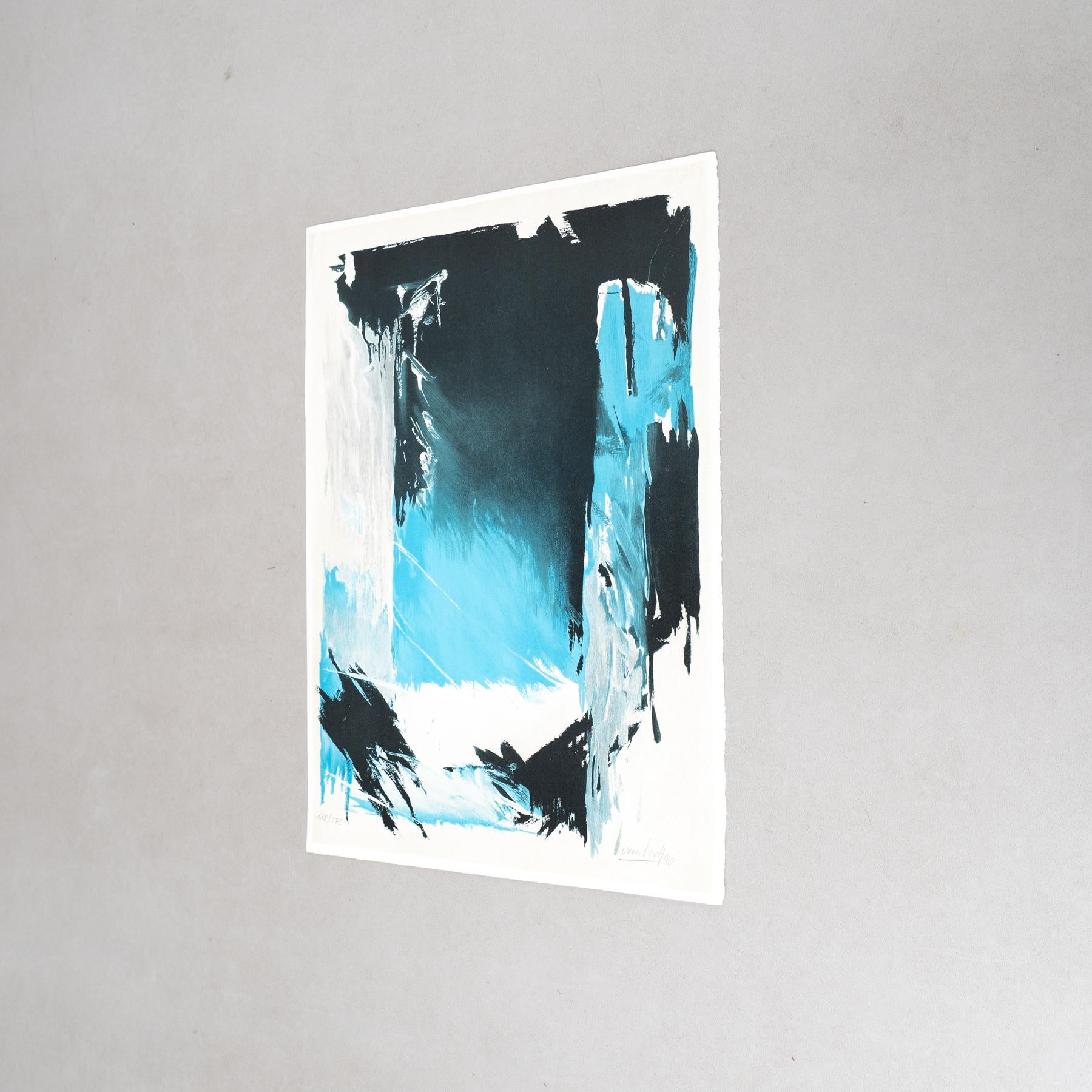Vanlool Farb-Abstrakte Lithografie auf Papier, 1990 (Spanisch) im Angebot