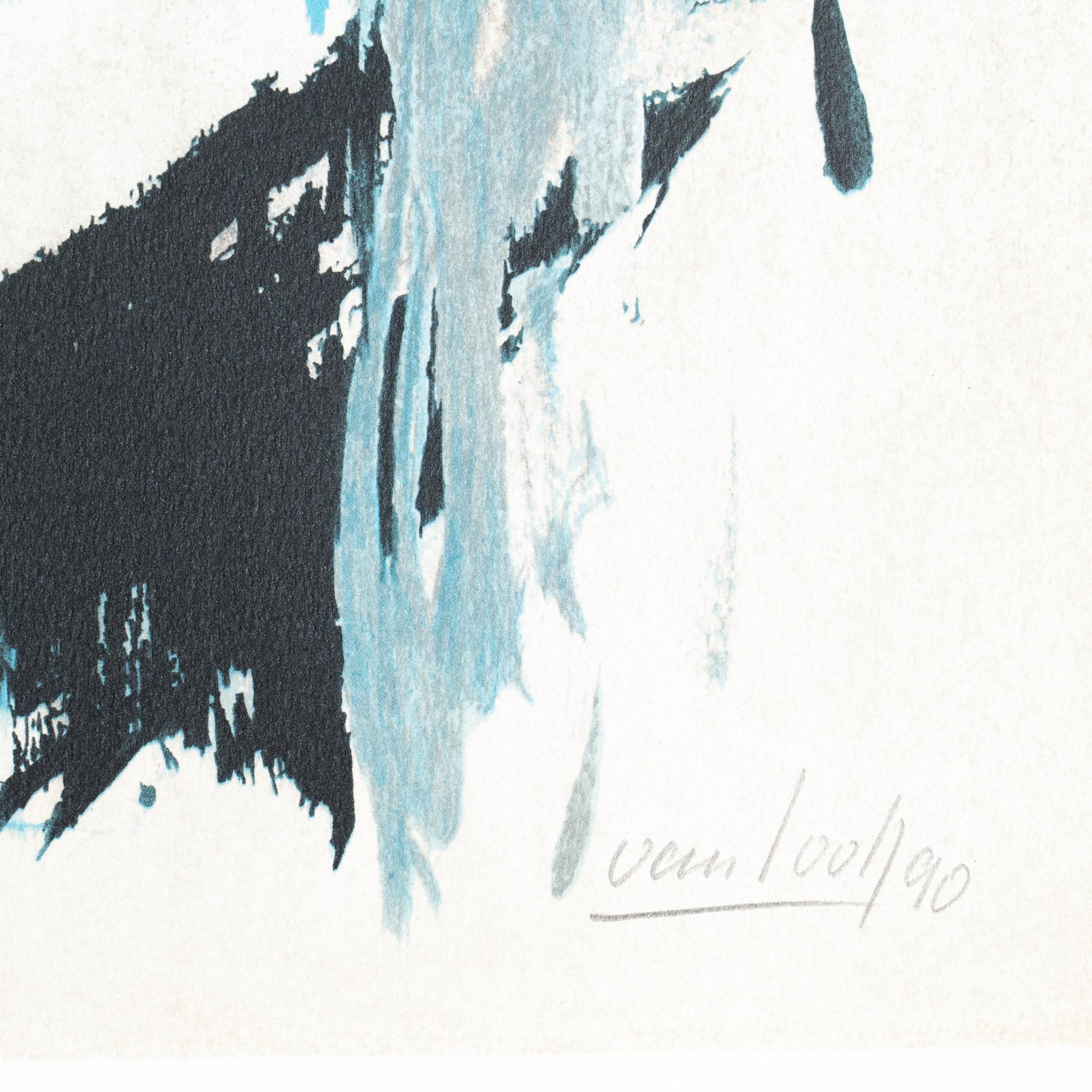 Vanlool Farb-Abstrakte Lithografie auf Papier, 1990 (Ende des 20. Jahrhunderts) im Angebot