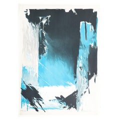Litografia astratta a colori su carta di Vanlool, 1990
