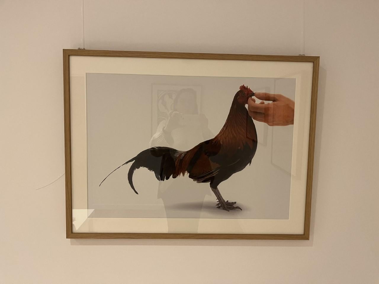 Feeding Chicken Lithograph - Print by Vanmechelen Koen