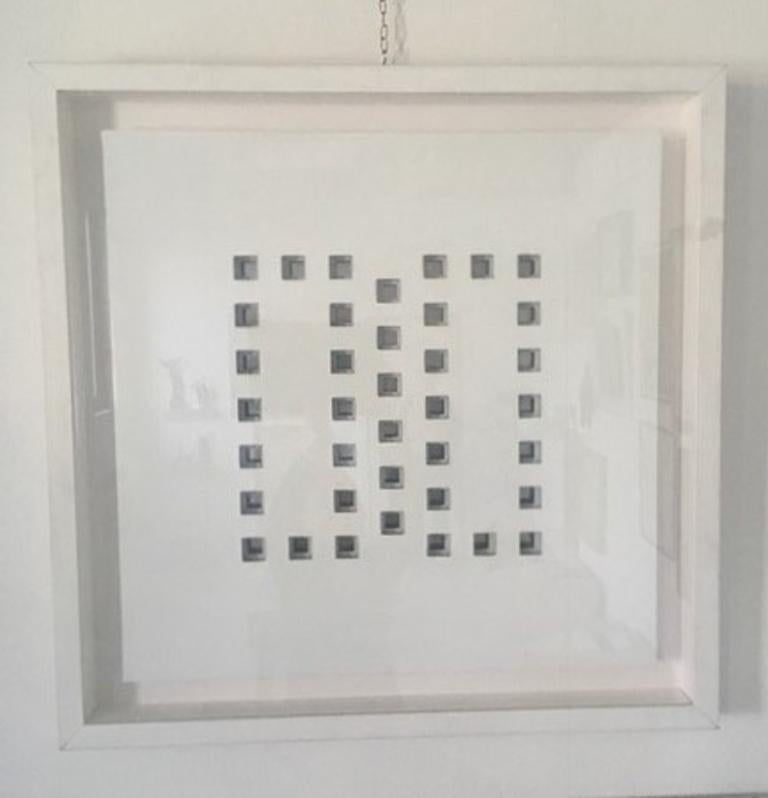Past and future von Vanna Nicolotti Abstraktes 3D Weiß Modernes Ölgemälde auf Leinwand Weiß im Angebot 2