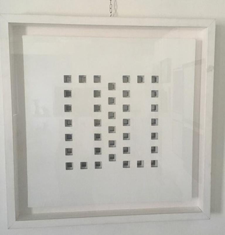 Past and future von Vanna Nicolotti Abstraktes 3D Weiß Modernes Ölgemälde auf Leinwand Weiß im Angebot 3