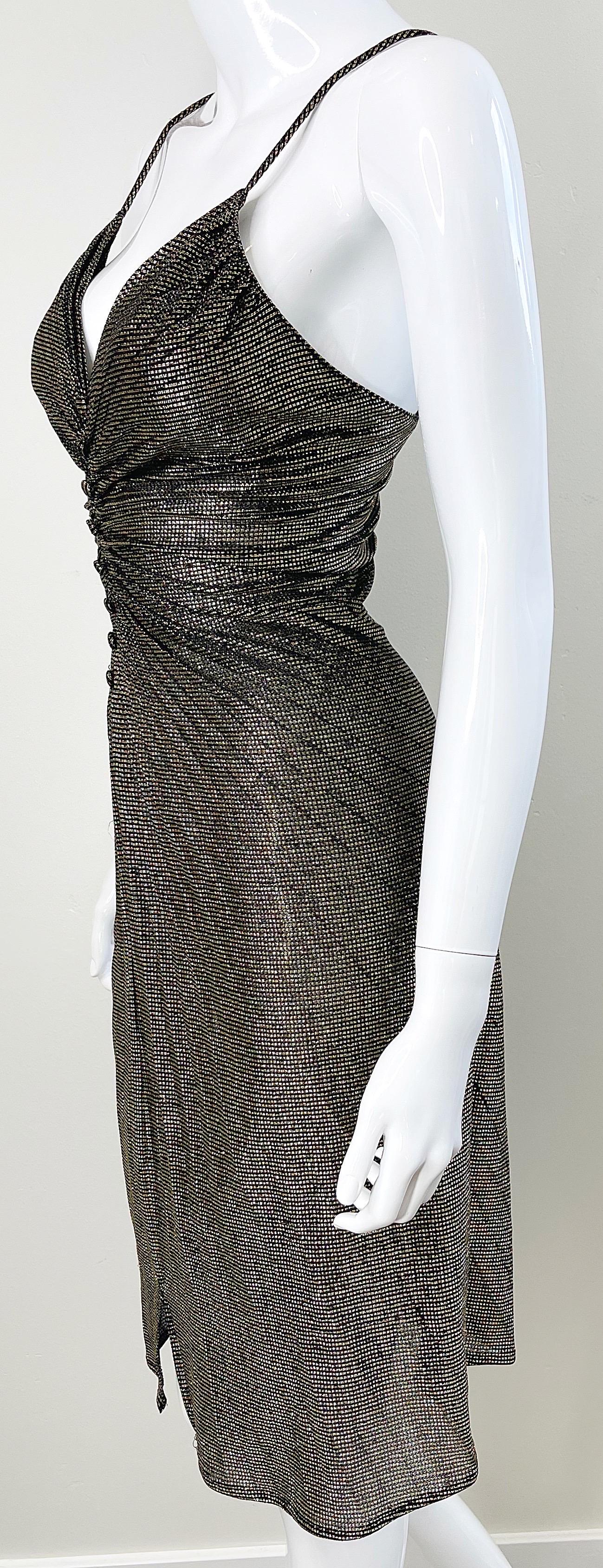 Vanna White’s Early 80s Samir Gold Lurex Disco Studio 54 Vintage 80s Dress 6