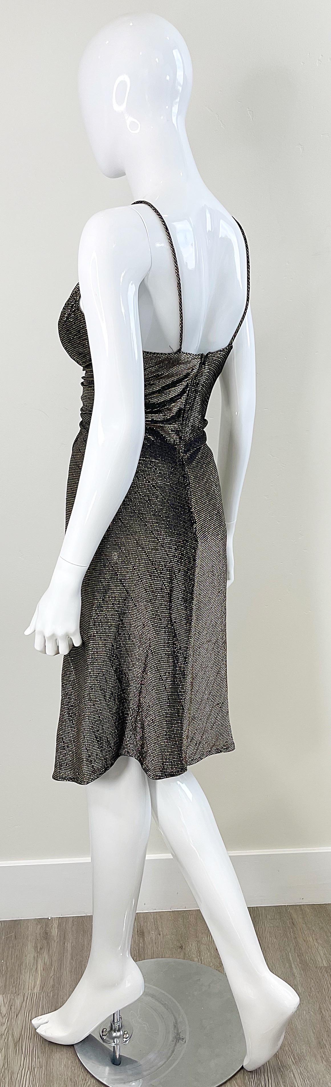 Vanna White’s Early 80s Samir Gold Lurex Disco Studio 54 Vintage 80s Dress 7