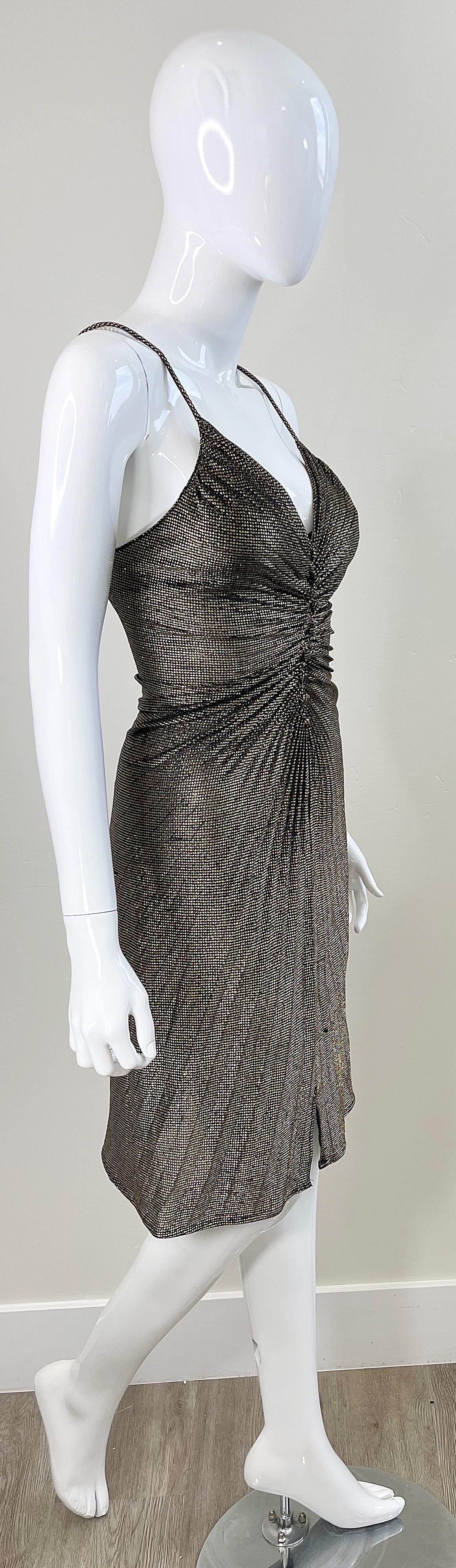 Vanna White’s Early 80s Samir Gold Lurex Disco Studio 54 Vintage 80s Dress 8