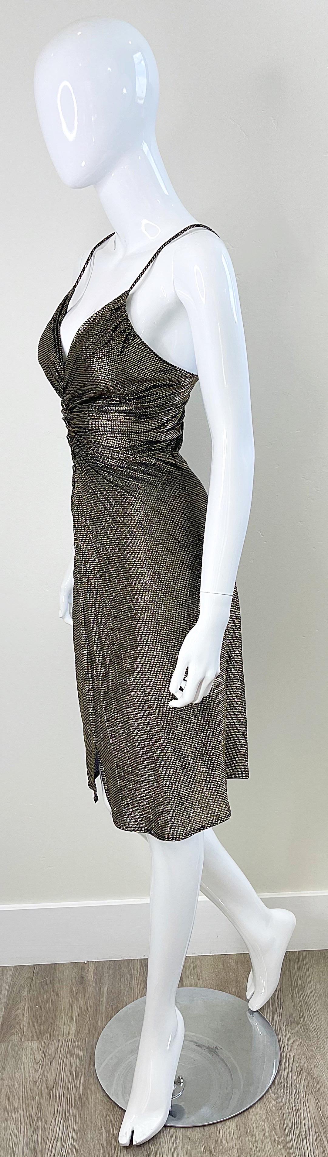 Vanna White’s Early 80s Samir Gold Lurex Disco Studio 54 Vintage 80s Dress 1