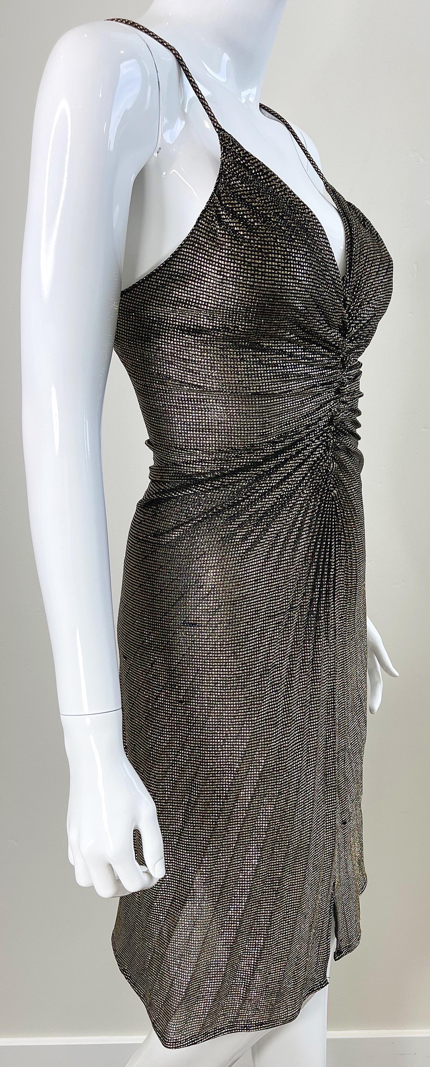 Vanna White’s Early 80s Samir Gold Lurex Disco Studio 54 Vintage 80s Dress 2