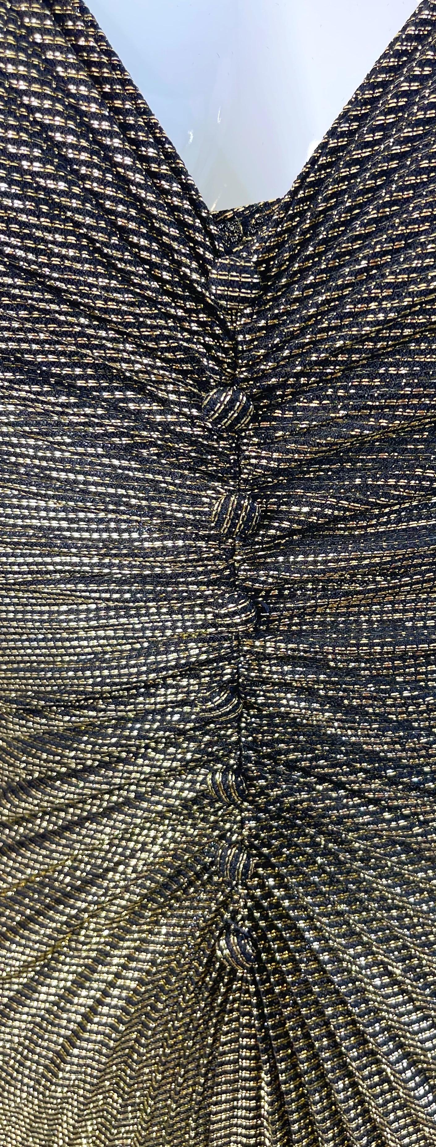 Vanna White’s Early 80s Samir Gold Lurex Disco Studio 54 Vintage 80s Dress 3