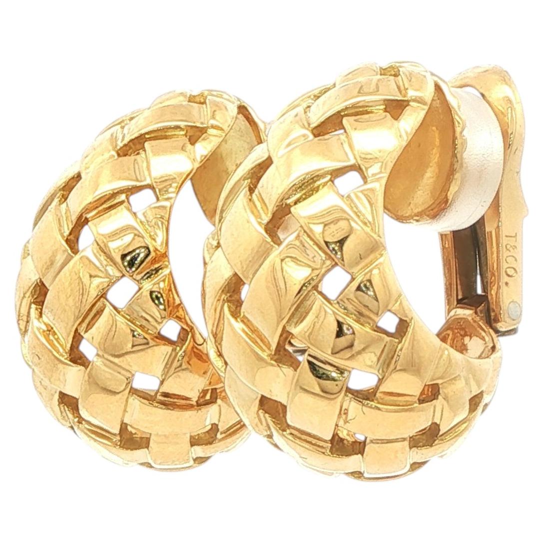 Vannerie Hoop 18kt Gold Earrings, By Tiffany & Co.