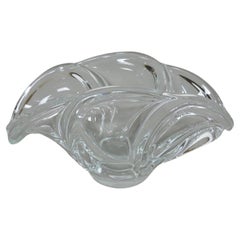 Vannes Francia Mid Century Modern Freeform Art Glass Tazón de cristal transparente