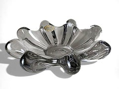 Centrotavola in cristallo trasparente francese Vannes-Le-Châtel Cristalleries