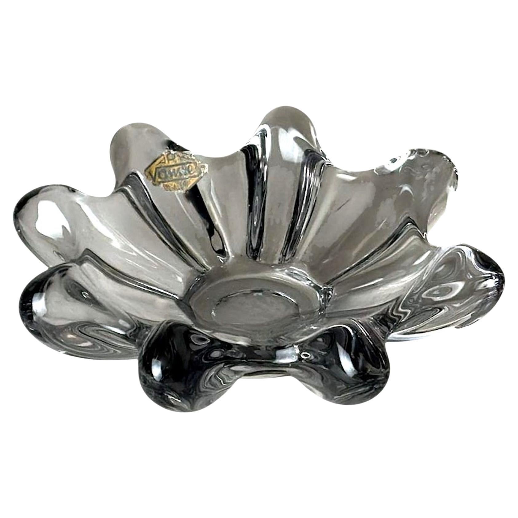 Centre de table en cristal clair de Vannes-Le-Châtel Cristalleries françaises en vente