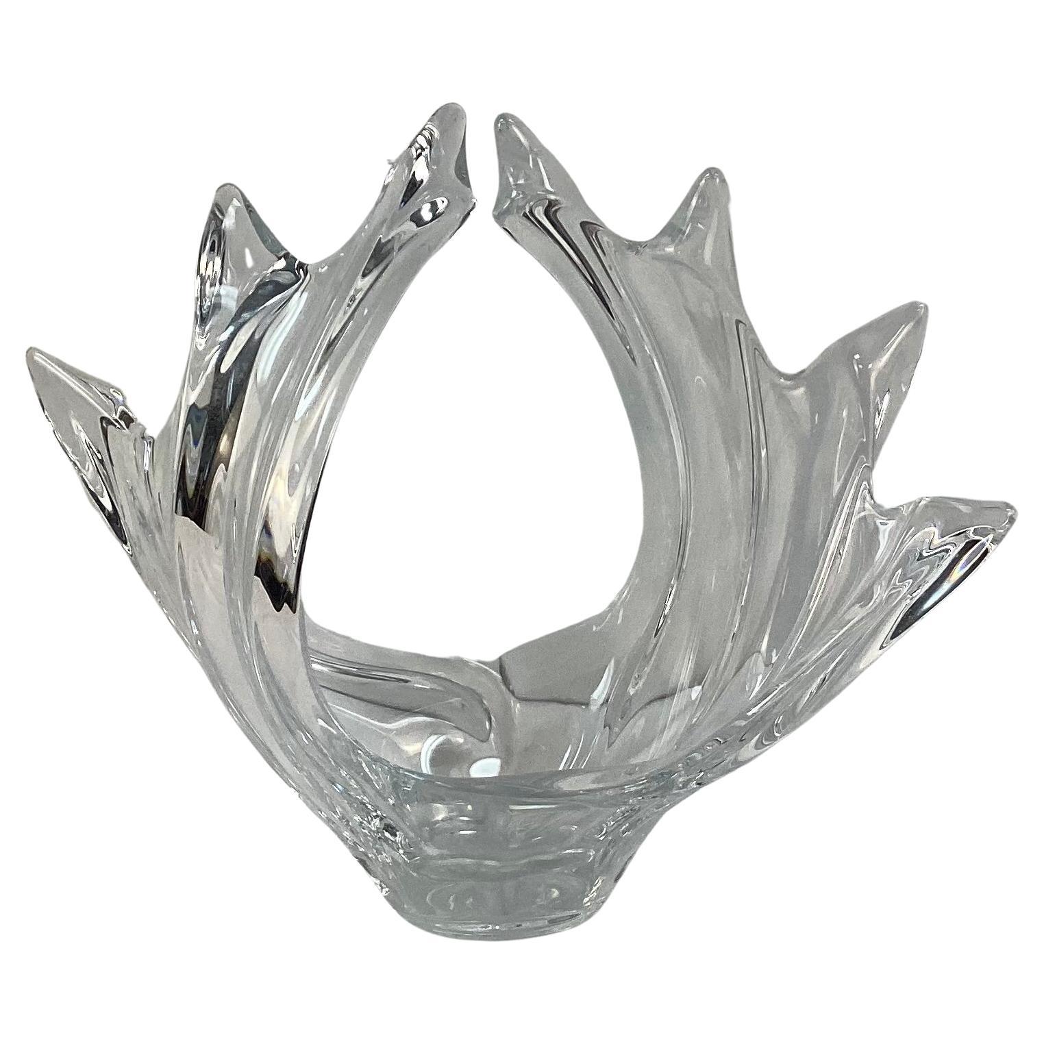 Vannes Le Chatel Verre de cristal français  Vase Sculpture