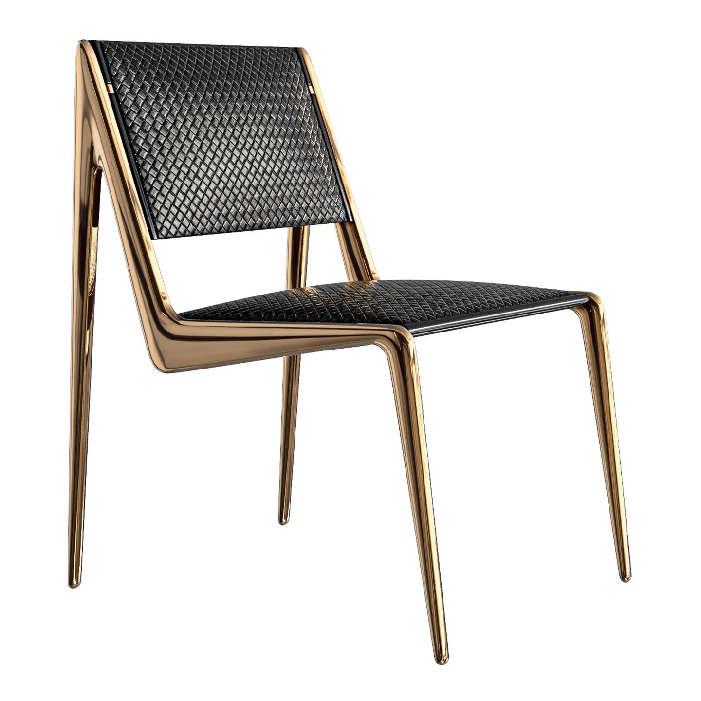 „Vanquish“-Stuhl, achtteilig, Bronze und maßgeschneidertes Leder, Istanbul (Türkisch) im Angebot