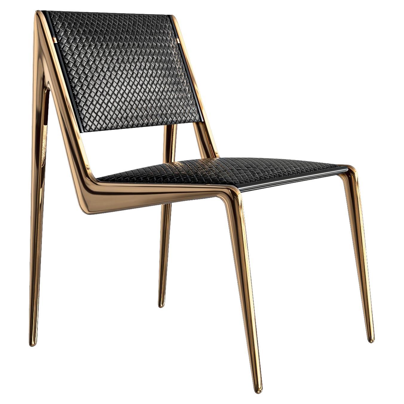 "Vanquish" Chair with Bronze and Tailor Made Leather, Istanbul