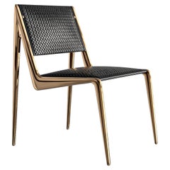 "Vanquish" Chair with Bronze and Tailor Made Leather, Istanbul