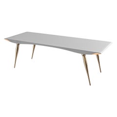 "Vanquish" Desk with Bronze and Stainless Steel, Handmade, Istanbul