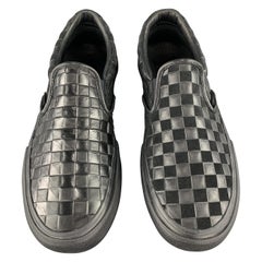 Vintage VANS x ENGINEERED GARMENTS Size 9.5 Black Checkered Leather Slip On Sneakers