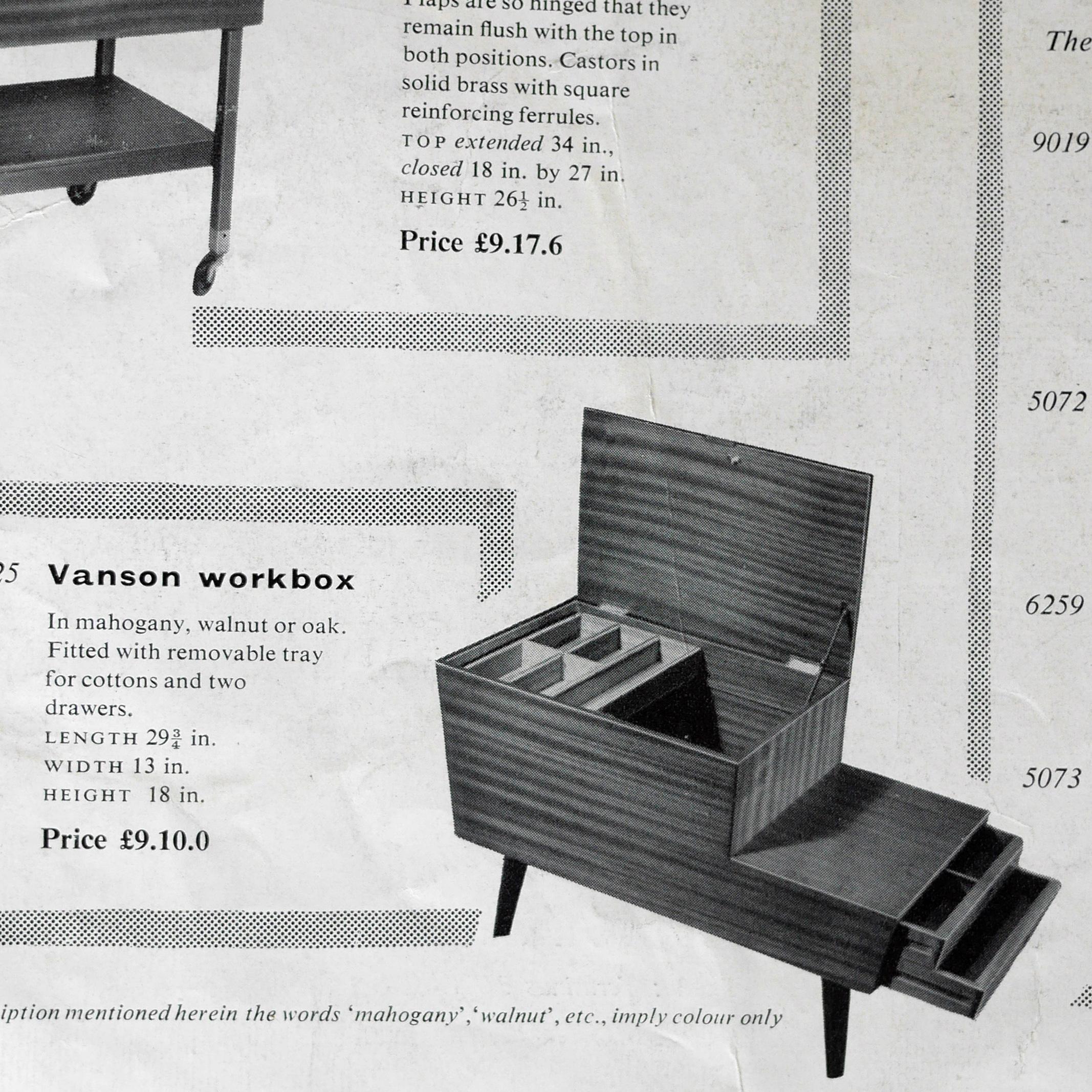 Vanson Workbox or Side Table by Peter Hayward for Vanson, circa 1957 7