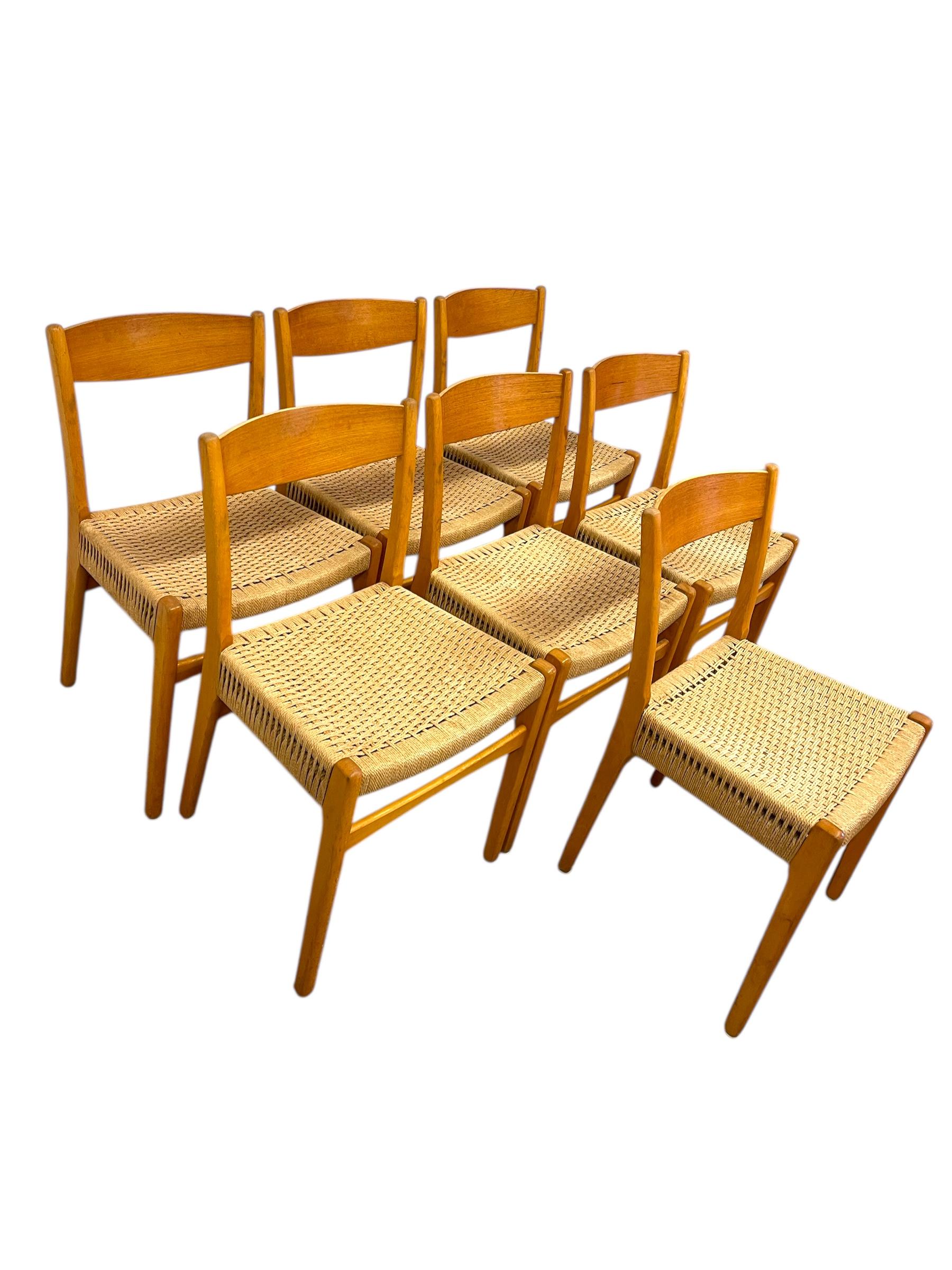Vantage Dänischer Mid Century modern Esszimmerstuhl 7er Set von Skovmand & Andersen (Moderne der Mitte des Jahrhunderts) im Angebot