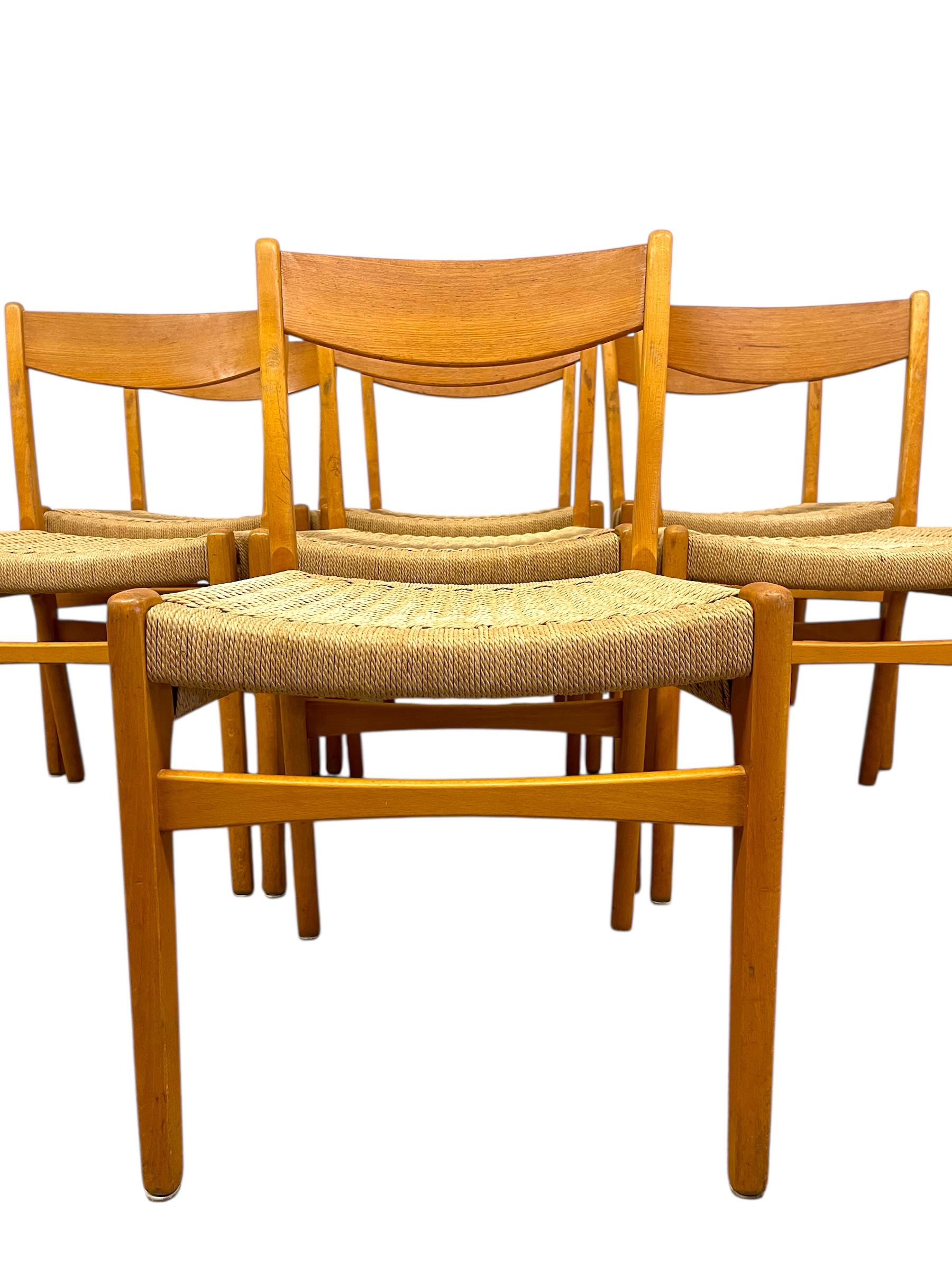 Vantage Dänischer Mid Century modern Esszimmerstuhl 7er Set von Skovmand & Andersen im Angebot 1