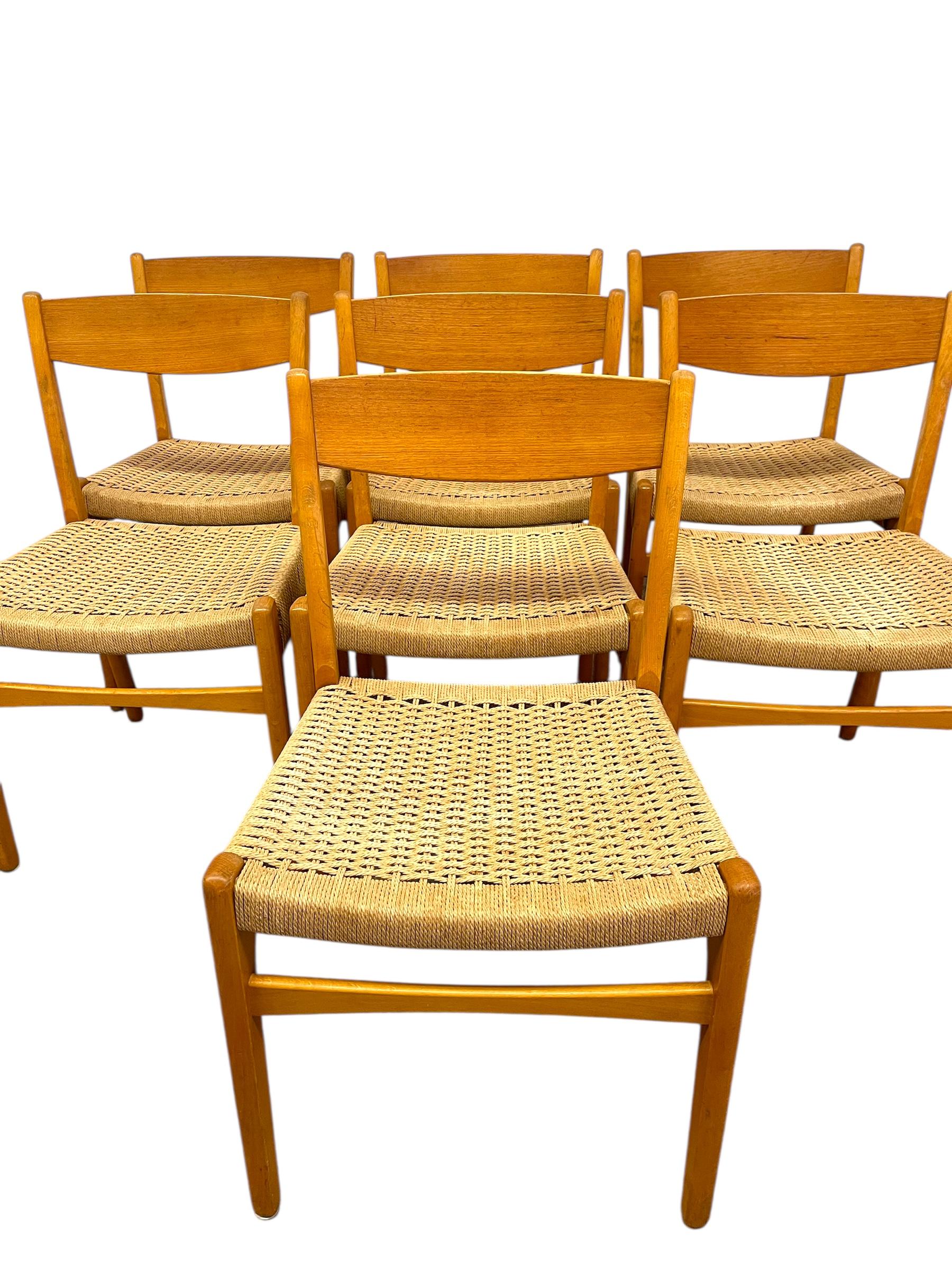 Vantage Dänischer Mid Century modern Esszimmerstuhl 7er Set von Skovmand & Andersen im Angebot 2