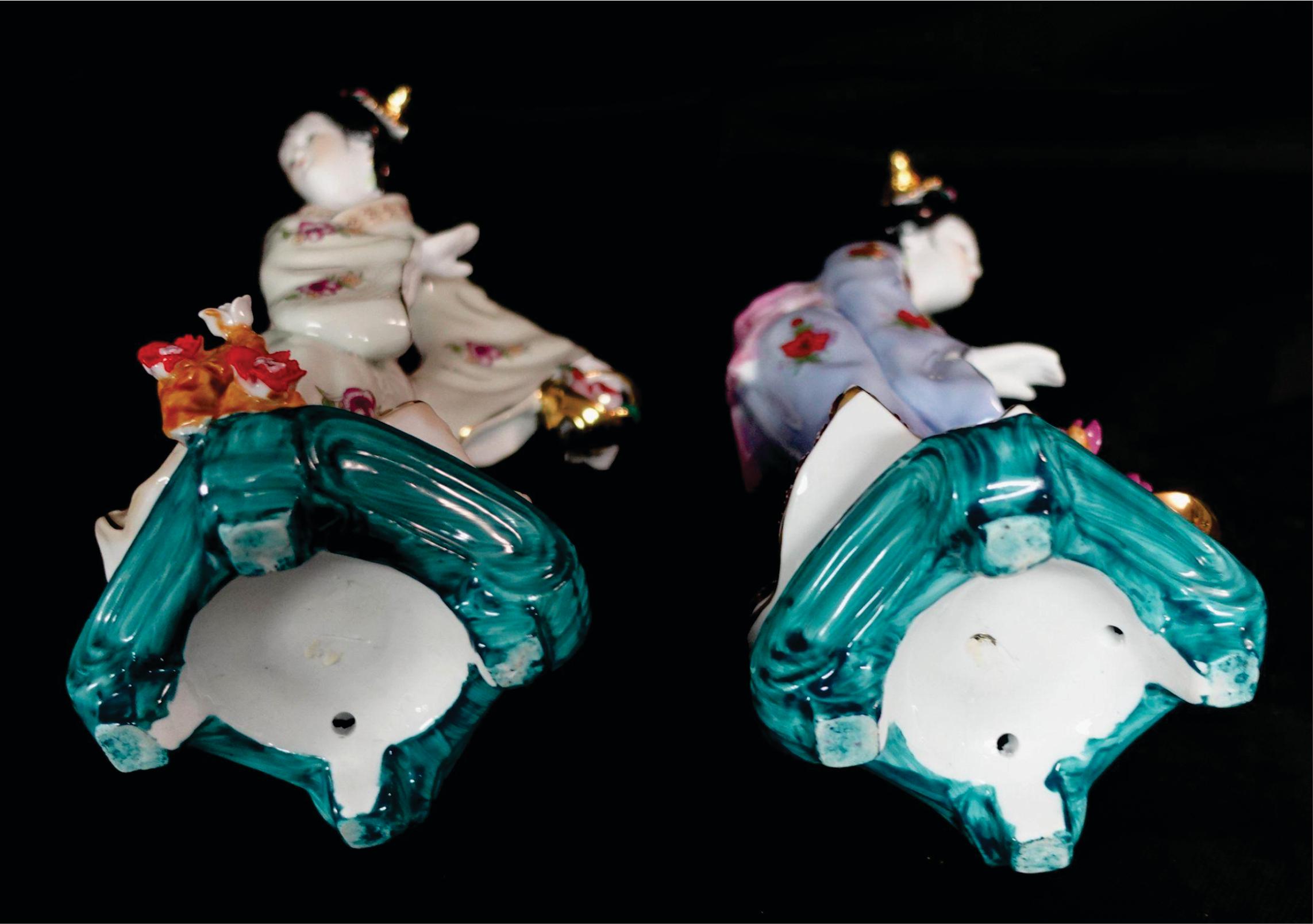 Vantage Coppia di statue di geisha giapponese #2 in vendita 3