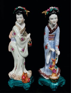 Vantage Paire de statues de geisha japonaises #2