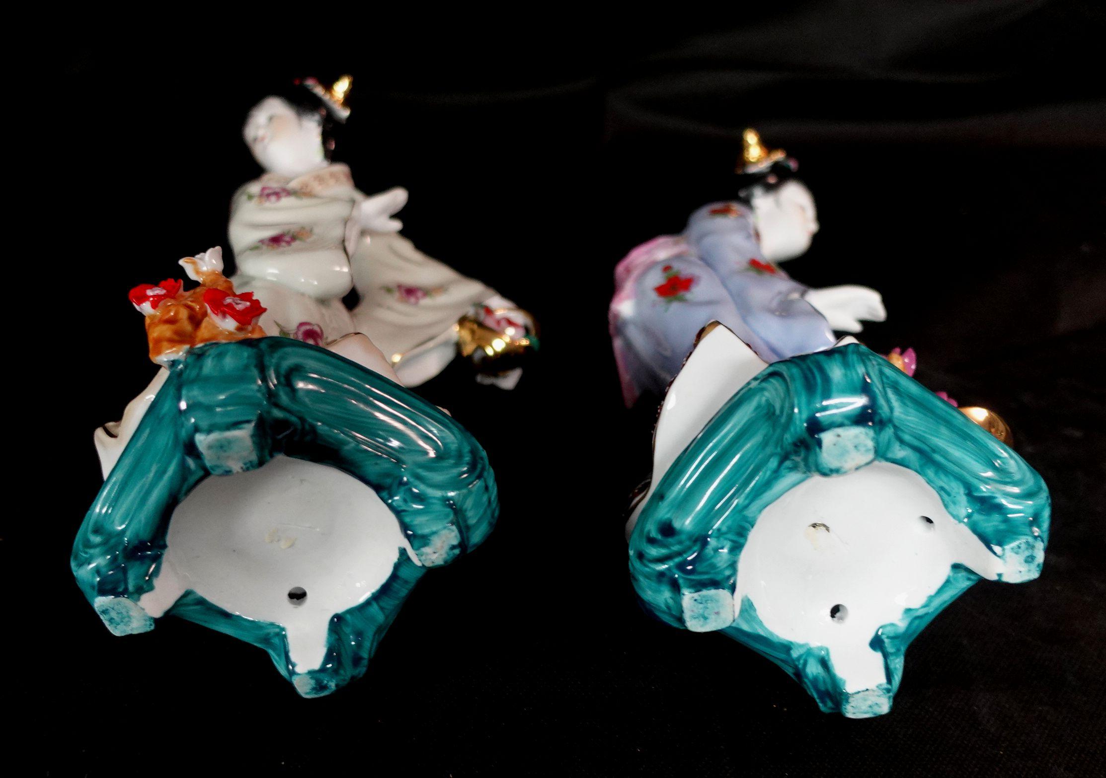Coppia di statue di geisha giapponese Vantage 5