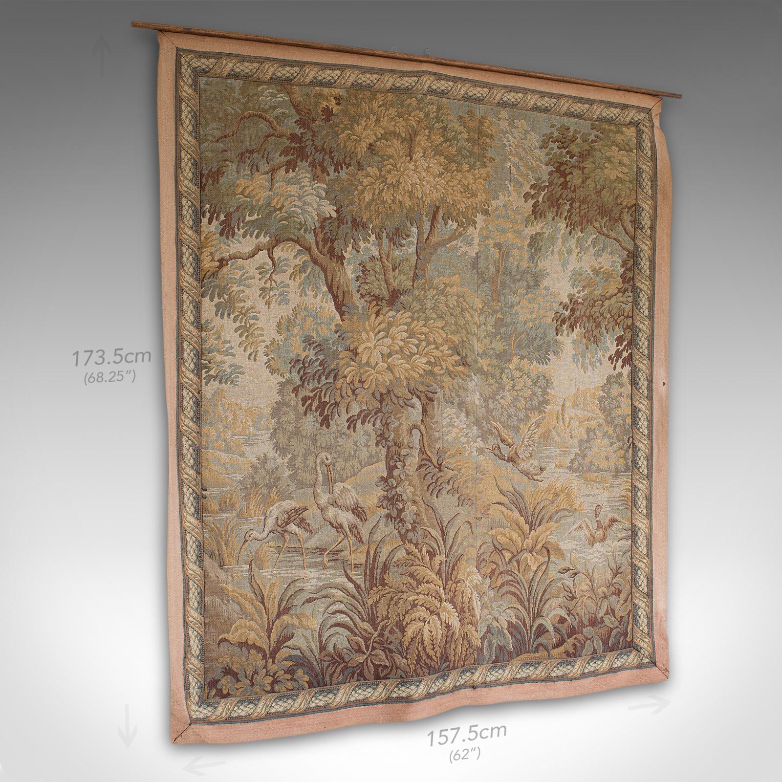 vAntique Verdure Tapestry, Continental, Textile, Wall, Decorative, Victorian 4