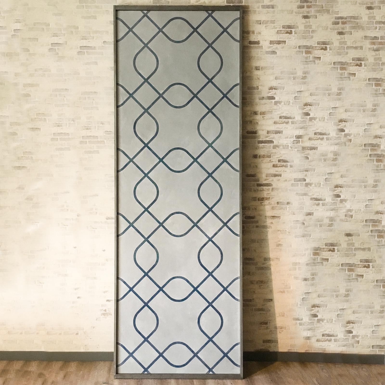 This stunning screen is a versatile piece to embellish a wall that can also be used to separate two areas of a room. Adding an exquisite and unique texture and decorative pattern to a contemporary interior, this piece rests on an anodized aluminum