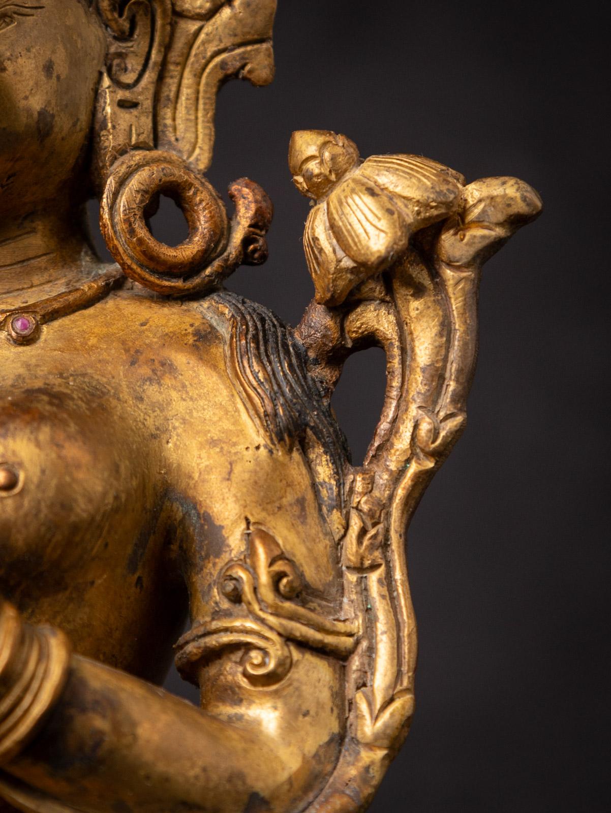 Varada mudra Old bronze Nepali Basundhara statue from Nepal For Sale 9