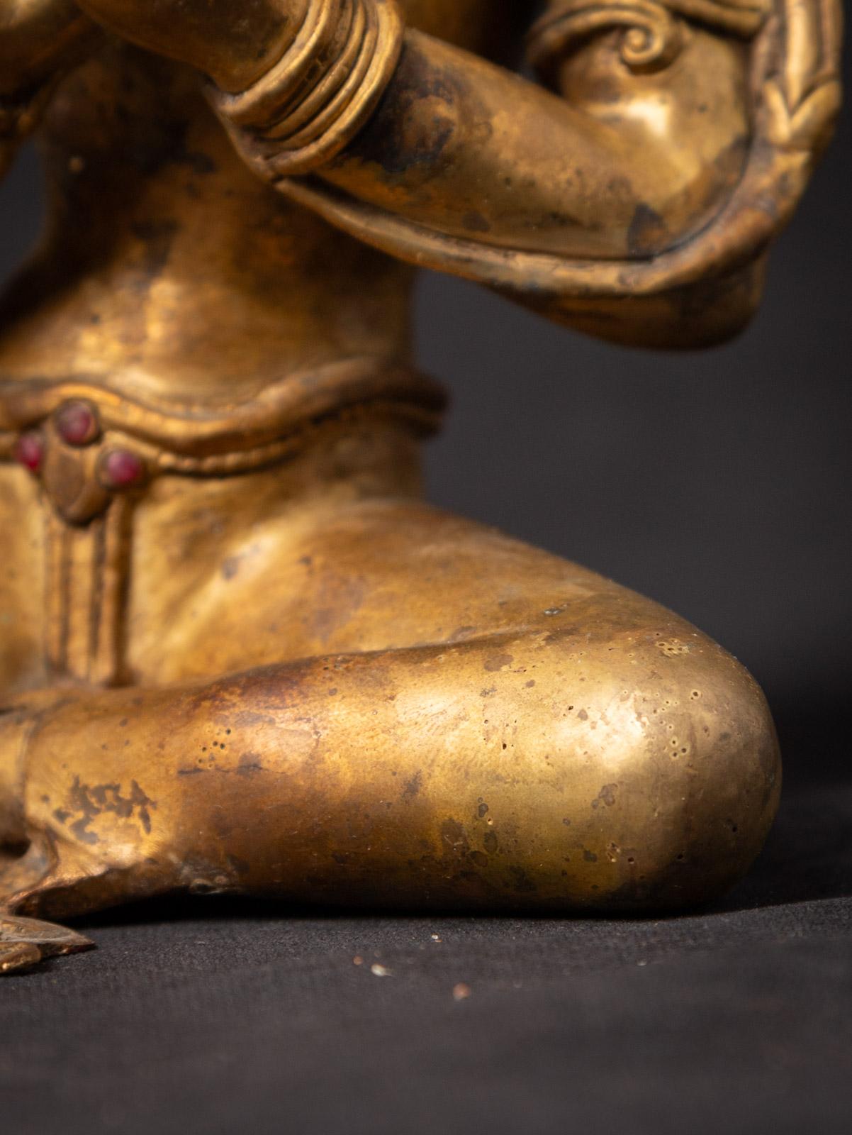 Varada mudra Old bronze Nepali Basundhara statue from Nepal For Sale 10