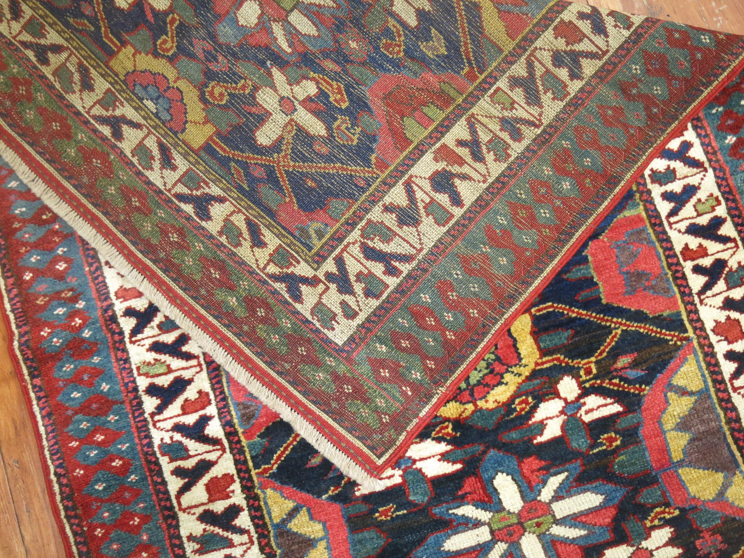 Highly decorative long runner Persian Varamin runner from the early 20th century. 

Measures: 2'11'' x 17'5''

Varamin carpets and rugs or Veramin carpets and rugs are carpets and rugs woven in city of Varamin and its surrounding area which are