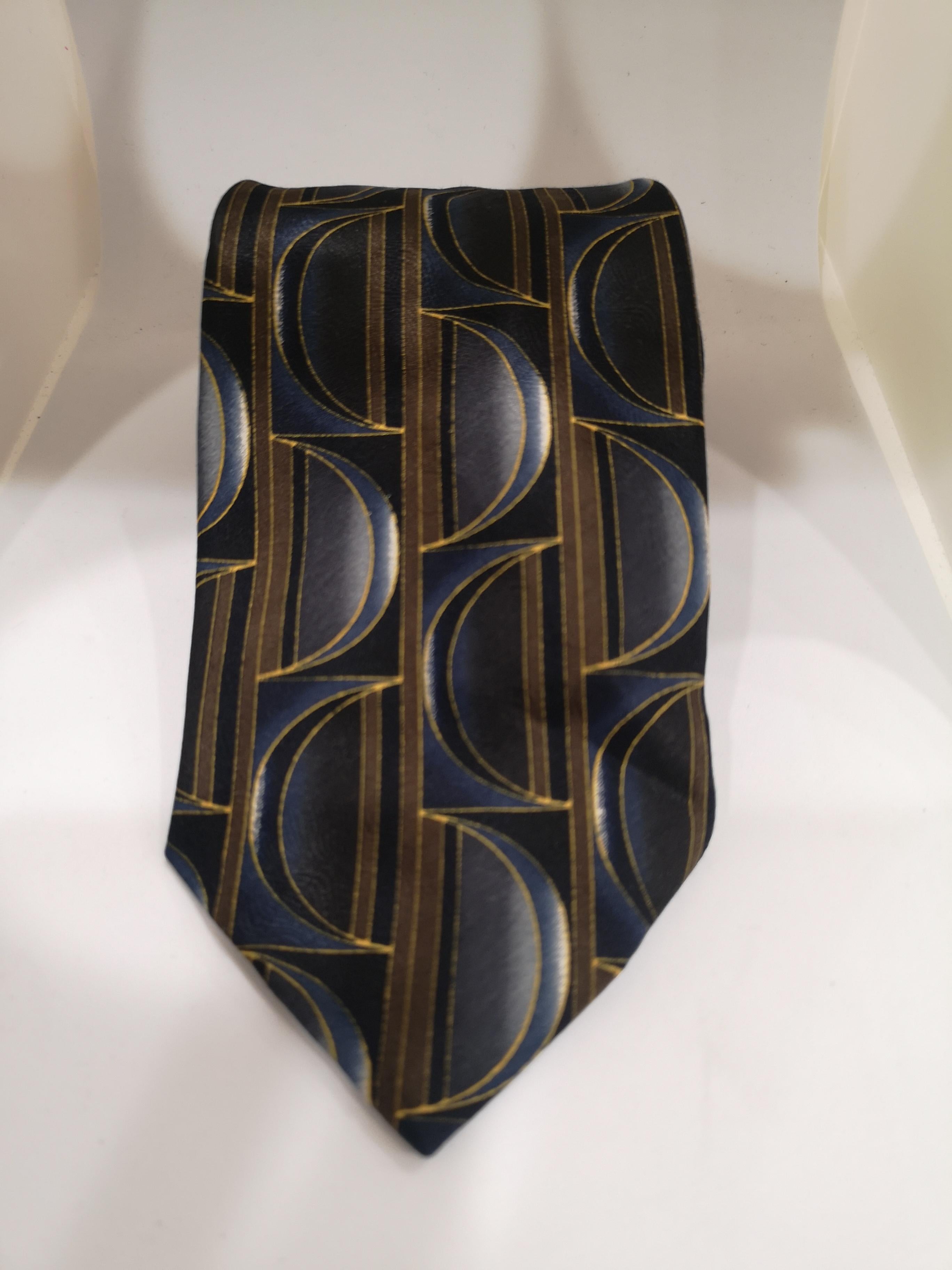 Black Varazdin multicoloured blue silk tie
