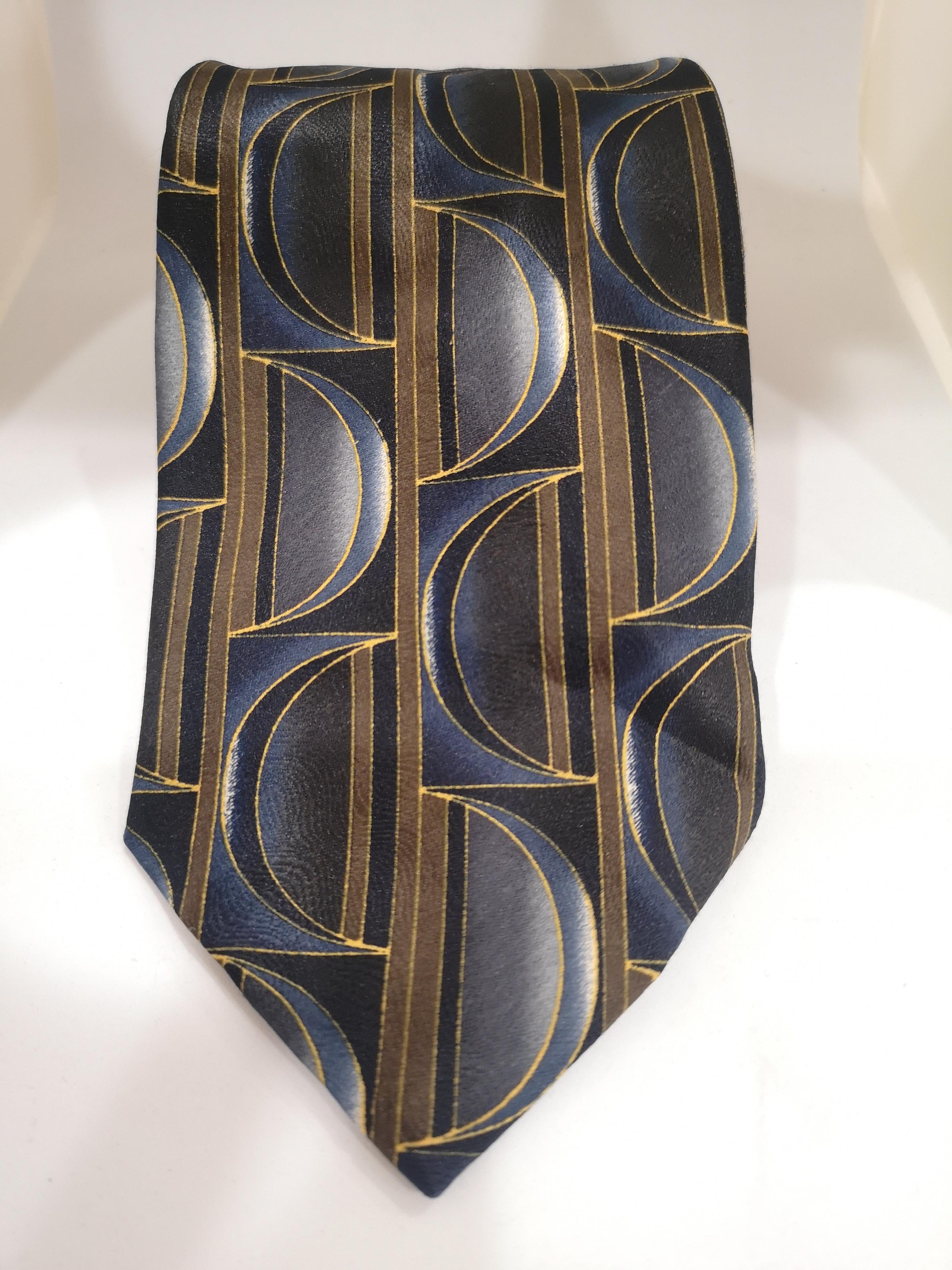 Varazdin multicoloured blue silk tie In Excellent Condition In Capri, IT