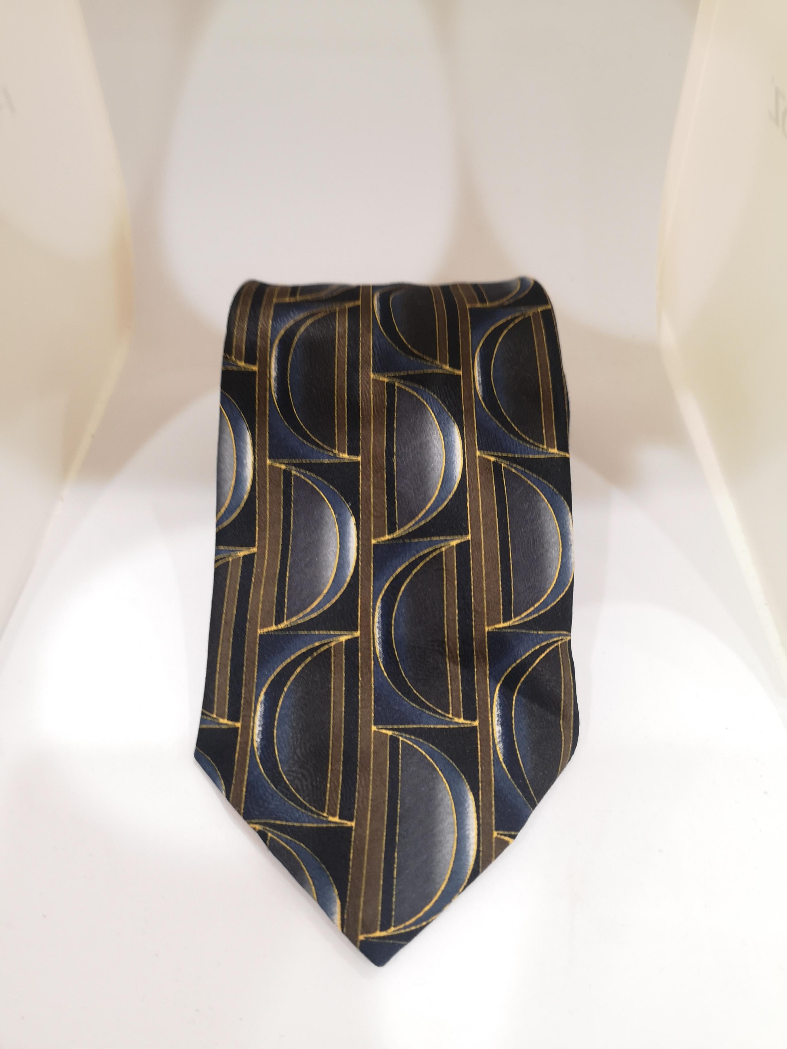 Varazdin multicoloured blue silk tie 2