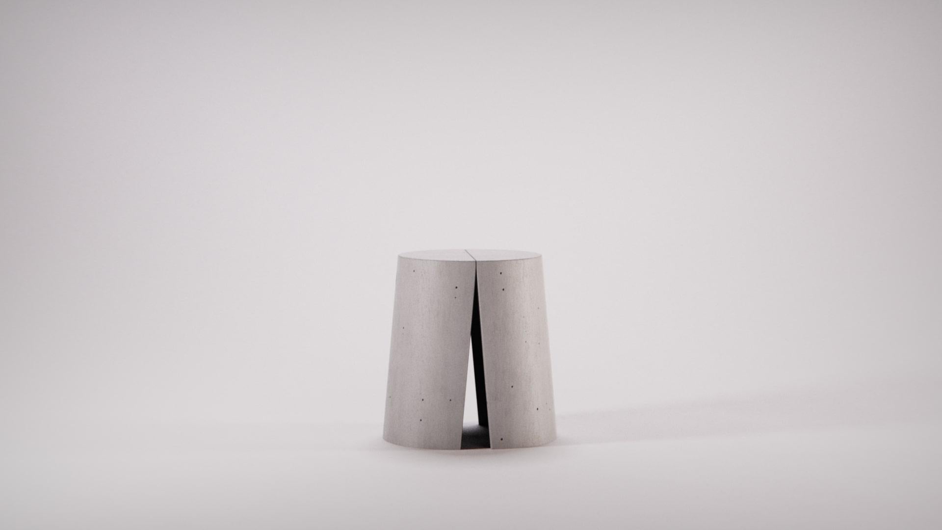 Varco Concrete Stool by Ernesto Messineo in White Shade for Forma&Cemento For Sale 1